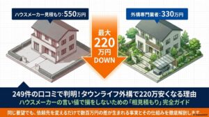 249件の口コミで判明！タウンライフ外構で220万安くなる理由