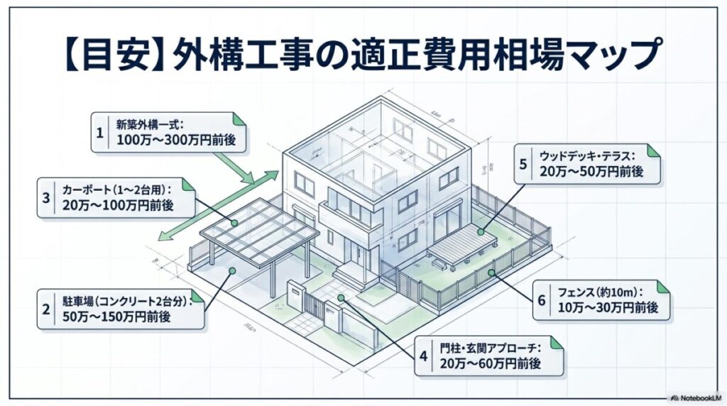 外構工事の費用相場はどれくらいですか？