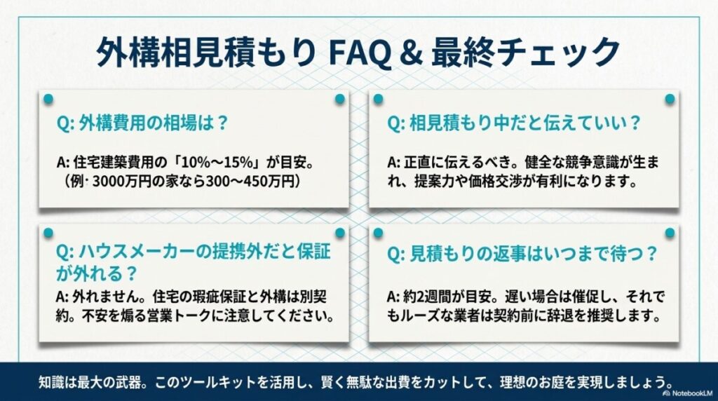 外構相見積もりのやり方に関するFAQ（よくある質問と関連する疑問）