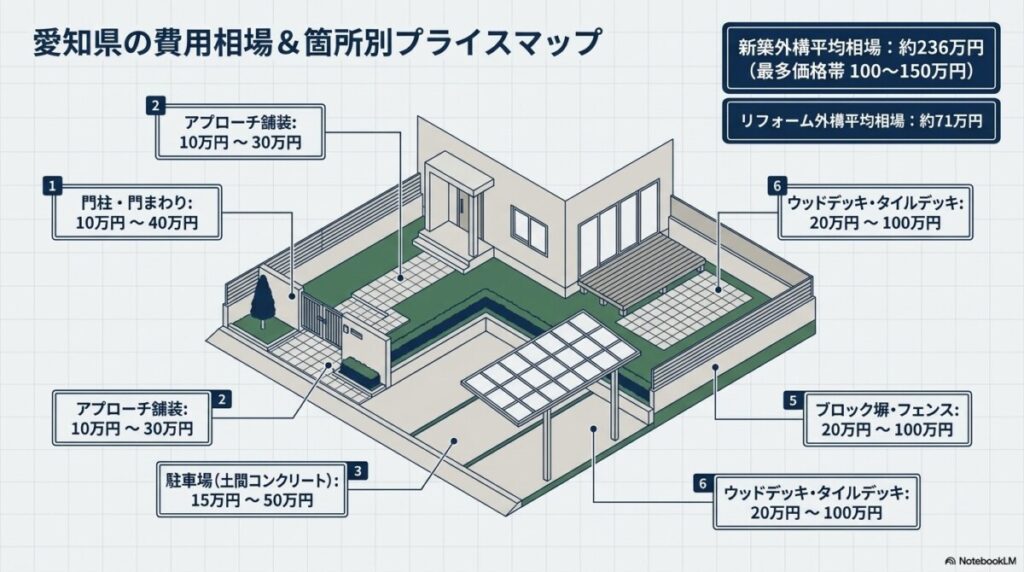 愛知県の外構工事の費用相場は？安く抑える選び方のポイント