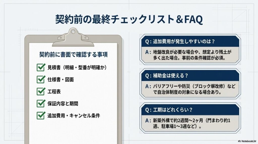 愛知県の外構工事・エクステリアに関するよくある質問（FAQ）
