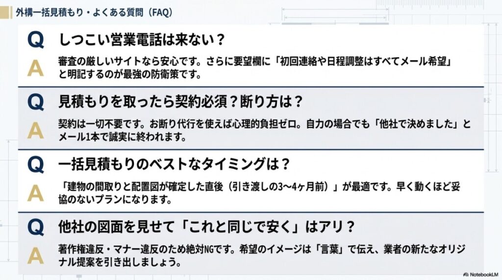 外構一括見積もりに関するよくある質問（FAQ）
