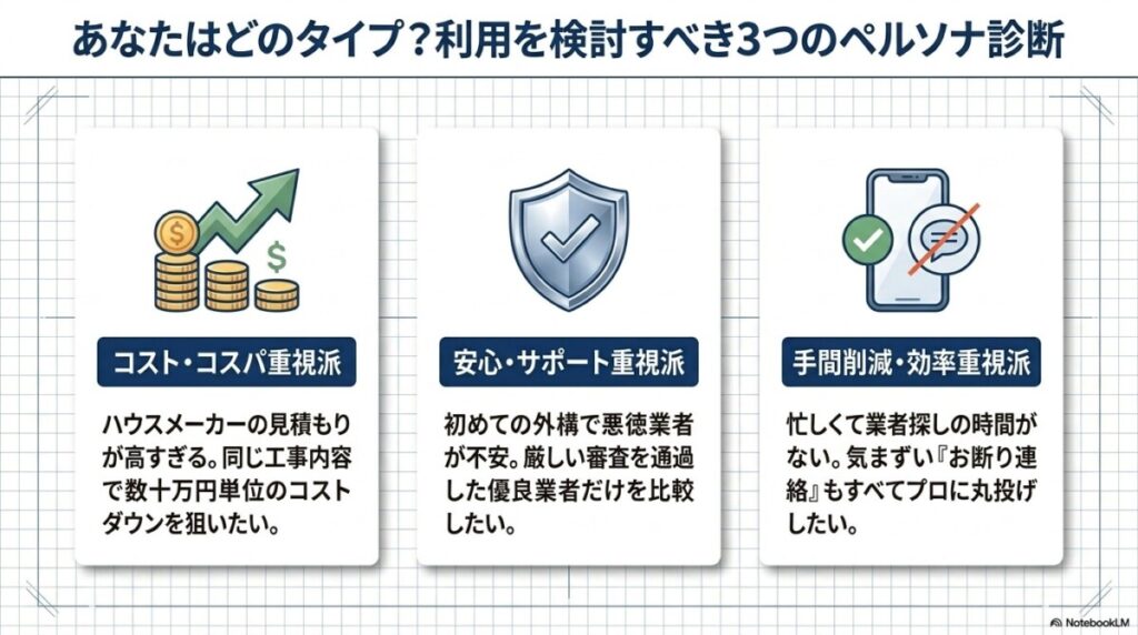 あなたはどのタイプ？利用を検討すべき3つのタイプ診断