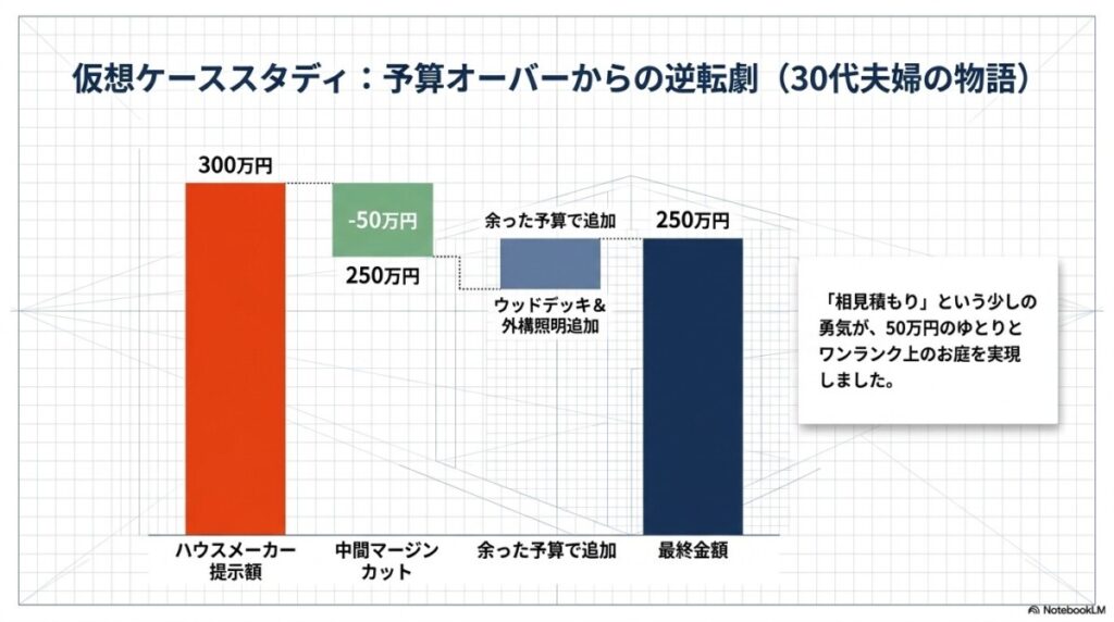 【仮想ケーススタディ】外構エクステリアパートナーズで予算オーバーの30代夫婦が理想の庭を手に入れた物語