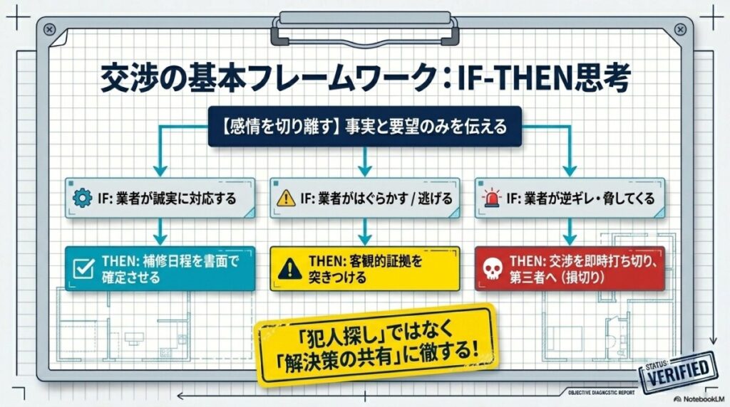 業者にそのまま言える！返答パターン別IF-THEN交渉シミュレーション（コピペ用例文付き）