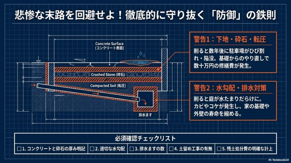 外構工事の「防御」！値引き交渉で絶対に削ってはいけないNG行動と悲惨な末路